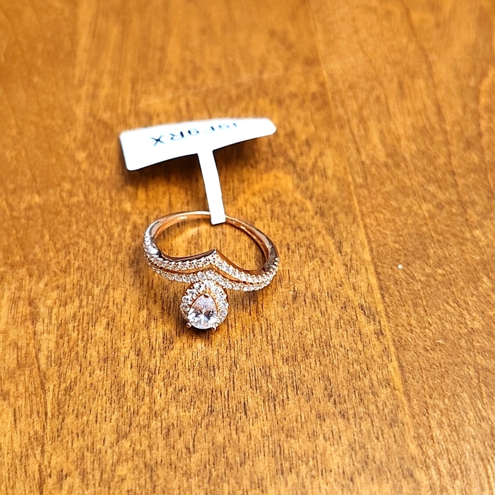 Charmed Aroma costume jewelry size 7 rose gold teardrop